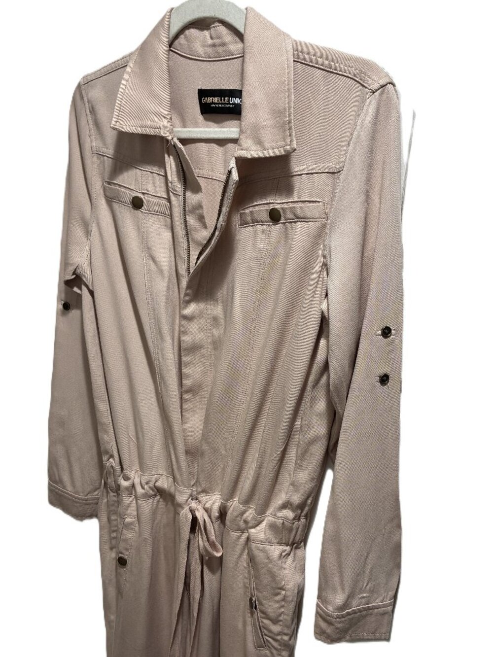 Gabrielle Union NewYork & Company Pale Mauve Utility Jumpsuit Romper Small Rayon